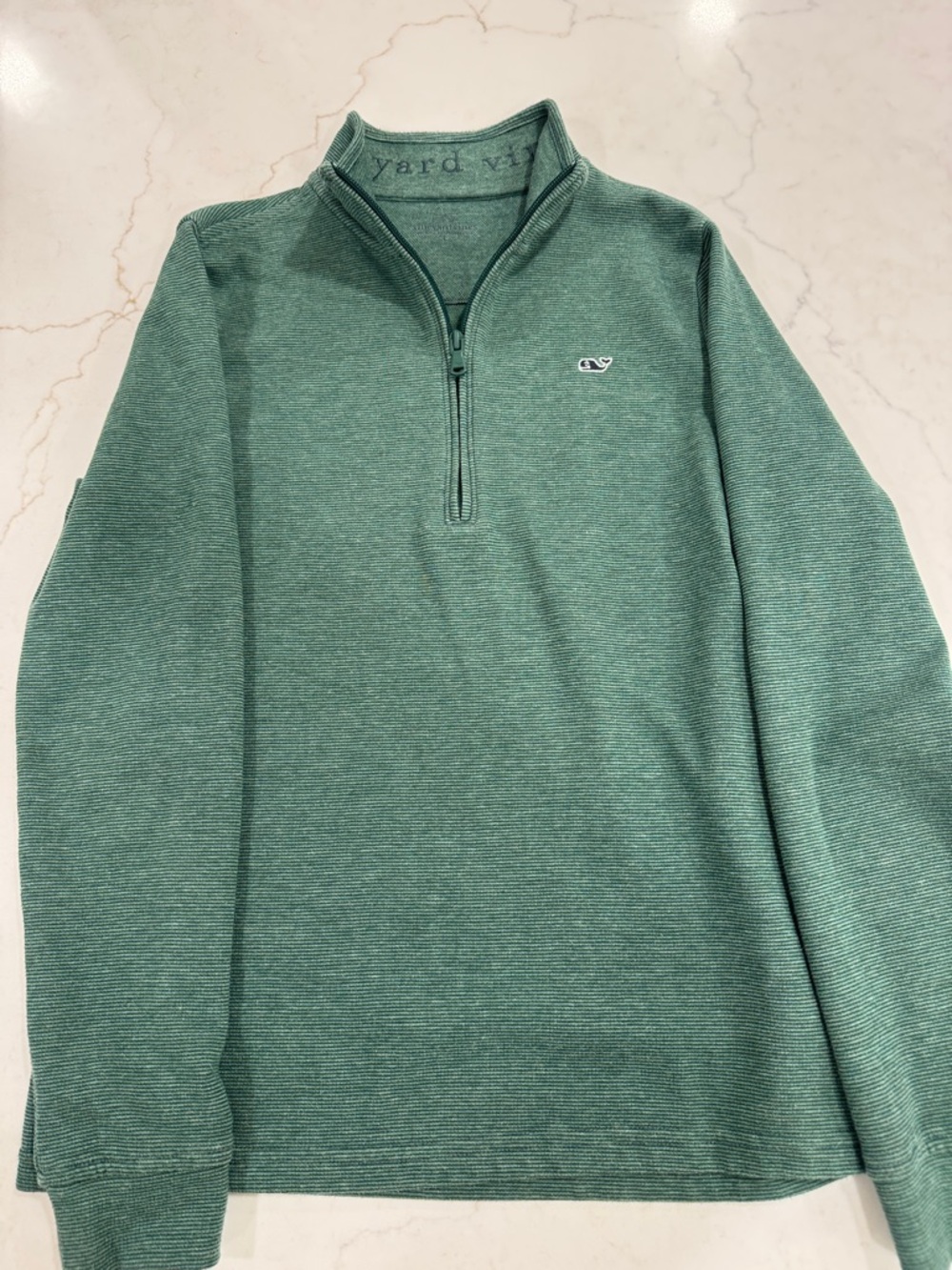 Boys Vineyard Vines Green Quarter-Zip Sweater Sz L EUC